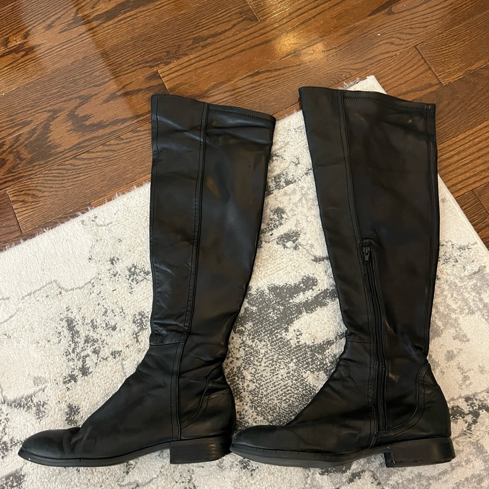 Steven by Steve Madden knee high black leather boots